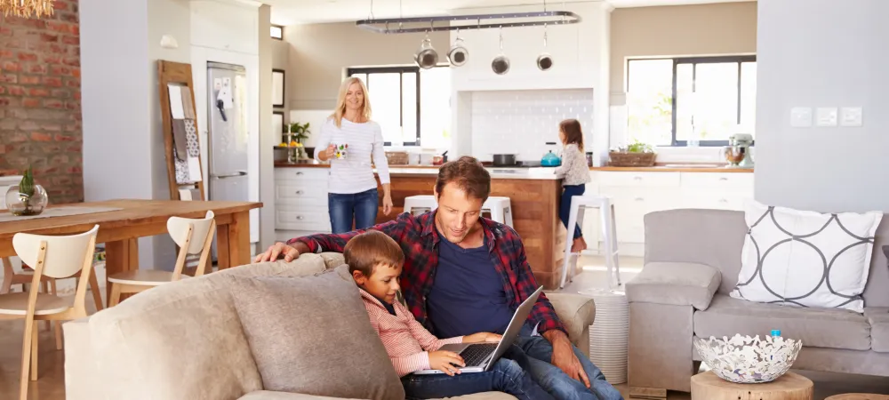 family in room